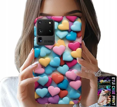 Zdjęcie produktu dla Etui Do Samsung Galaxy S20 Ultra - Kolorowe Serca Możliwość Personalizacji