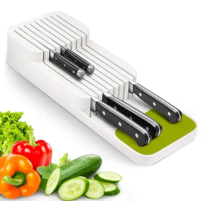 Immagine prodotto di Organizzatori per coltelli a due scomparti, ideali per cassetti da cucina