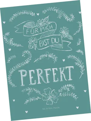 Produktbild von Mr. & Mrs. Panda Postkarte Du bist perfekt - Geschenk, Freund, Grußkarte, Partner, Jahrestag, Fotokarte, Postkarten, Dekoration, Ansichtskarte, Liebe Spruch, Freundin