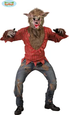A person wearing a werewolf costume.