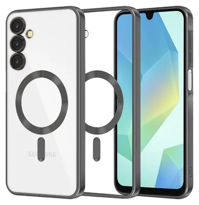 Produktbild von Techsuit Luxury Crystal Back Cover Hülle mit MagSafe für Samsung Galaxy A16 - Transparent/Schwarz