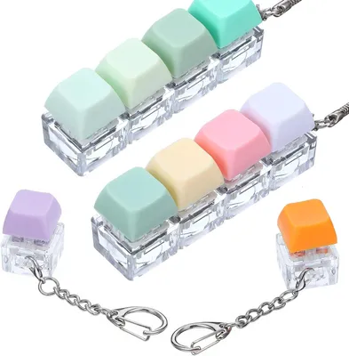 Imagen del producto de Juguete antiestrés con forma de teclado para adultos - Set de 4 - Teclado antiestrés - Llavero - Teclas de colores