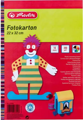 Produktbild von 5 Blöcke Herlitz Fotokarton / 50 Blatt / 22x33cm / 270g/m² / 10 Farben