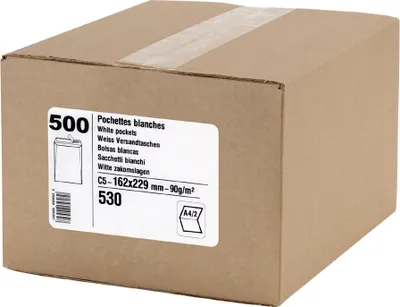 Produktbild von GPV Versandtaschen C4 weiß 90 g/qm mit Fenster