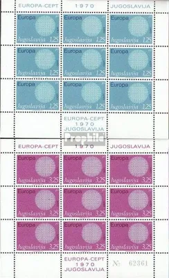 Produktbild von Briefmarken Jugoslawien 1970 Mi 1379-1380 Kleinbögen (kompl.Ausg.) postfrisch Europa
