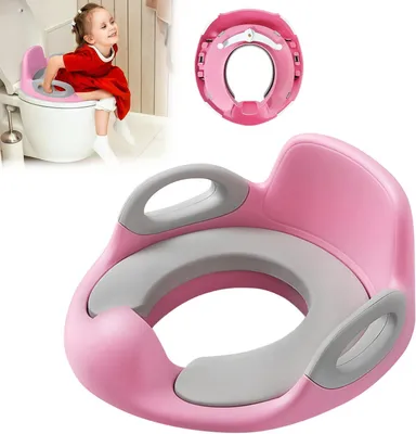 Productafbeelding van Kinder Toiletbril - Potjestraining Stoel - Zindelijkheidstraining - Anti-slip Kussen - 37 cm x 33 cm - Roze