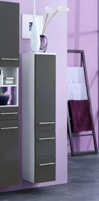 Produktbild von Säulenschrank Small 25cm 1 Tür und 2 Schubladen - hochglanz-grau