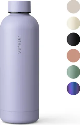 Produktbild von Trinkflasche Edelstahl 500ml Thermoflasche isoliert Sport Flasche lila Vinsun