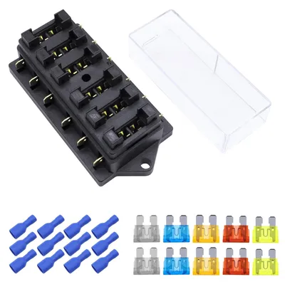 6-Wege-Sicherungskasten, wasserdicht, 10 Sicherungen, 32 V, 100 A