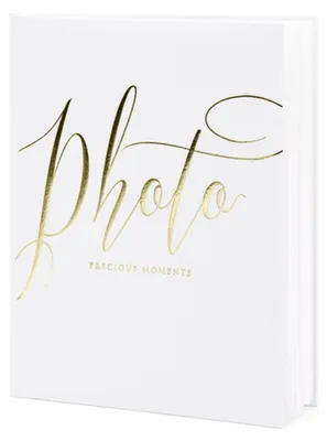 Produktbild von Fotoalbum Weiß + Gold 22 Seiten Hochzeit 20 x 24,5 cm - Einheitsgröße