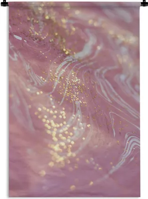 Produktbild von MuchoWow® Wandteppich Wandbehang Marmor - Glitzer - Rosa 60x90 cm Tapisserie Dekoration Wandtuch - Foto-Teppich - Abwaschbar