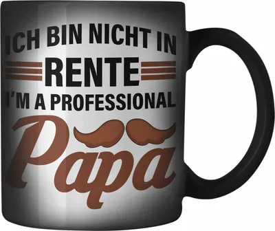 Produktbild von Trendation - Renter Farbwechsel Zauber-Tasse mit Spruch Ruhestand Geschenk Rente Mann Lustig Renteneintritt Abschiedsgeschenk Sprüche Papa (Schwarz)