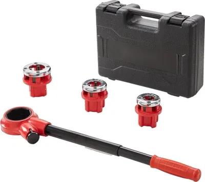Produktbild von 3tlg Gewindeschneidkluppe Set - Gewindeschneider & Schneideisen - Professioneller Gewindeschneidwerkzeugsatz
