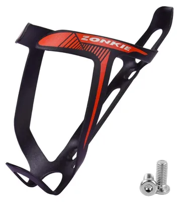 Immagine prodotto di Portaborracce per bicicletta, colore rosso, alluminio opaco, nero, leggero, facile da montare