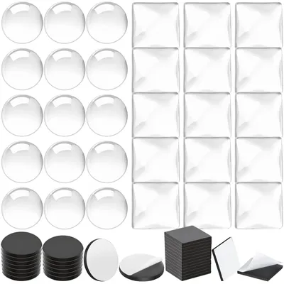 Produktbild von Packung mit 60 DIY Foto Magneten - Transparente Glas Magneten für Kreative Projekte