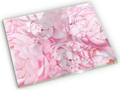 Produktbild von Glas Grabkerzen Untersetzer Motiv Gummifüße - 52x40 cm - Zarte Pfingstrosen
