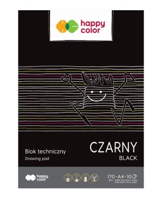 Zdjęcie produktu dla Zestaw bloku technicznego A4 - 10 arkuszy czarnego papieru 170g od HAPPY - idealny wybór dla kreatywnych projektów! Wysoka jakość, świetna trwałość i wszechstronność!
