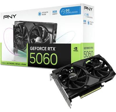 Produktbild von PNY GeForce RTX 5060 Dual Fan OC, Grafikkarte, (DLSS 4, 3x