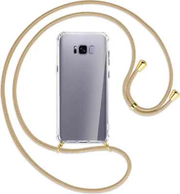 Produktbild von Handykette Backcover-Schutzhülle mit Band (Metall goldfarben) für Samsung Galaxy S8 Plus - caramel