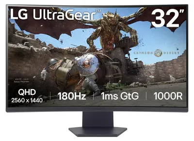 Obrázok produktu pre LG 32GS60QC-B, 80 cm (31.5"), 2560 x 1440 px, Quad HD, LCD, 1 ms, Čierna