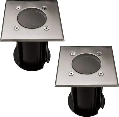 Image de lot de 2 lampes LED encastrées RVB, extérieur, acier inoxydable, contrôle par application