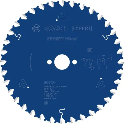 Imagen del producto de EXPERT, hoja de sierra circular de madera, 160x2,6/1,6x20 mm, Z36