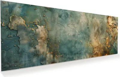 Produktbild von Glasbild 100x40cm in XXL für Wohnzimmer, Schlafzimmer Motiv Gealterte Wand