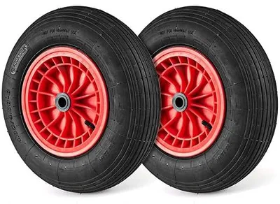 Produktbild von Schubkarrenrad 4.80/4.00-8, ? 400 mm Gummi Sackkarrenrad bis 250 kg belastbar, Schubkarre Luftreifen, Schubkarrenreifen für Gartentrailer, Sackkarren & Transportwagen