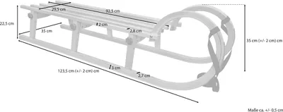 Immagine prodotto di Sette varianti x slitta tradizionale pieghevole 125 cm per tutti in solido Faggio V-21-125con schienale