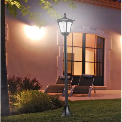 Immagine prodotto di Lampada da giardino solare – Lampada da giardino a LED | Colore: Nero | Dimensioni: 18x18x160 cm