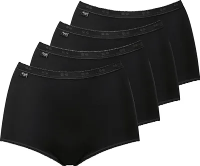 A pack of black women's underwear is displayed.