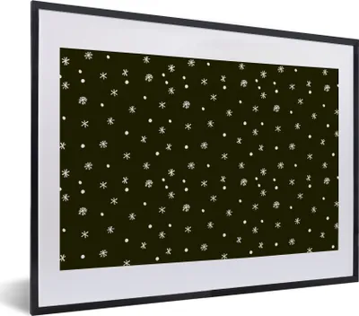 Produktbild von MuchoWow® Gerahmtes Poster Schnee - Winter - Schwarz 40x30 cm - Poster mit Schwarzem Bilderrahmen Wandposter Rahmen Foto Bilder - Bilderrahmen - Poster im Rahmen