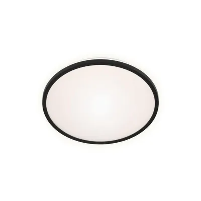 Image de BRILONER - Plafonnier LED à lumière indirecte, lumière blanche neutre, 15W, 1500lm, lustre salon, lustre chambre, luminaire plafonnier, lustre cuisine, 28x4,2cm, noir
