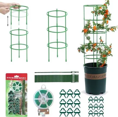 Produktbild von 24-teilige set, Höhenverstellbare Kompostierhilfe für Gemüse, 31-teilige große Set L und M für Tomaten, Gurken, Rosen und mehr - Pflanzen & Garten