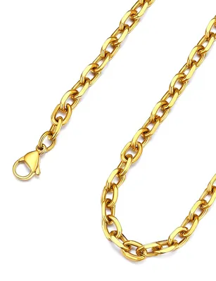 Obrázek produktu pro ChainsHouse, dámský nerezový náhrdelník, zlatá barva, řetěz "rolokette", 5 mm, délka 55 cm