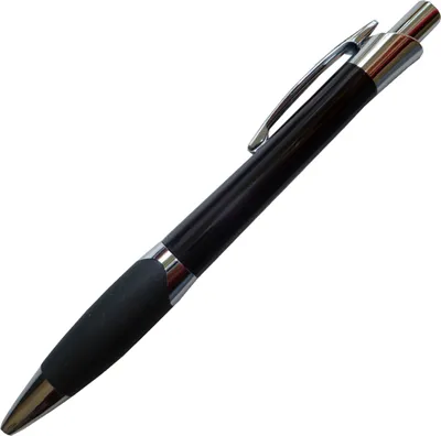 Produktbild von 5x Kugelschreiber aus Metall / mit Griffgummimanschette / Farbe: schwarz
