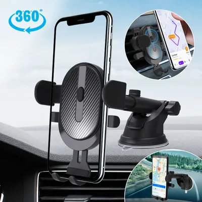 Produktbild von Auto Armaturenbrett Handyhalter 360 Grad Rotation Stand Vent Mount Bracket schwarz