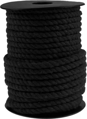 20m Baumwollkordel Kordel gedreht Ø 6,10mm, schwarz