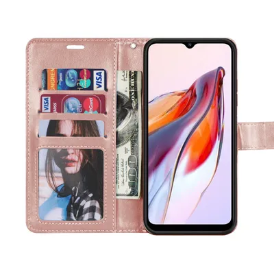 Produktbild von Hülle für Xiaomi Redmi 12C Handyhülle Handy Tasche Klapphülle Wallet Case Etui Rosegold