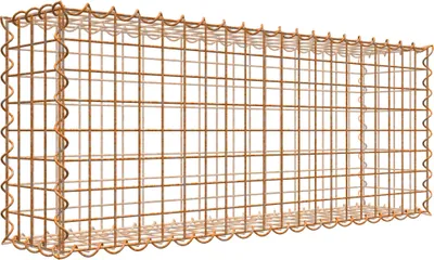 Produktbild von Rostige Gabione 100 cm x 40 cm x 20 cm (L x H x T), Maschenweite 5 cm x 5 cm, Spirale