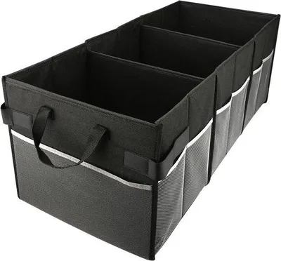 Produktbild von Große schwarze Aufbewahrungsbox mit 3 Boxen für Kleidung und Sonstiges