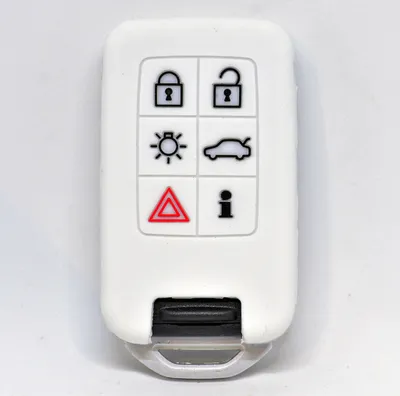 Produktbild von Auto Schlüssel Silikon Schutz Hülle Weiß kompatibel mit Volvo XC70 V70 S60 S80 Smartkey 6 Tasten KEYLESS SMARTKEY