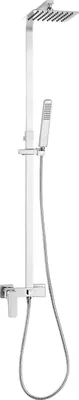 Image de Système de douche avec robinetterie de douche Quadrat Chrome