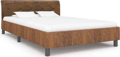 Produktbild von vidaXL Bettgestell Braun Wildleder-Optik 120 × 200 cm