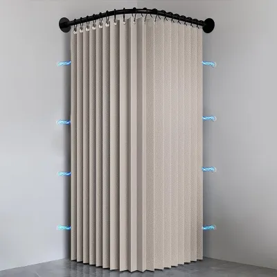 Faltbarer Duschvorhang, Beige, 200x200 cm, wasserdicht