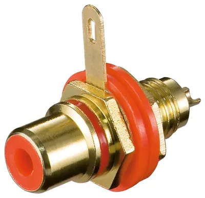 Immagine prodotto di goobay Cinch Einbaubuchse mit farbigen Isolierscheiben rot (Bulk)