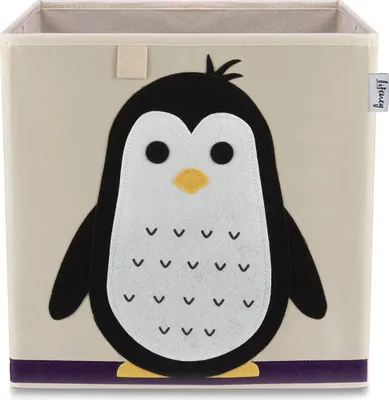 Produktbild von Lifeney Kinder Aufbewahrungsbox I praktische Aufbewahrungsbox für jedes Kinderzimmer I Kinder Spielkiste I Niedliche Spielzeugbox I Korb zur Aufbewahrung von Kinder Spielsachen (Pinguine hell)