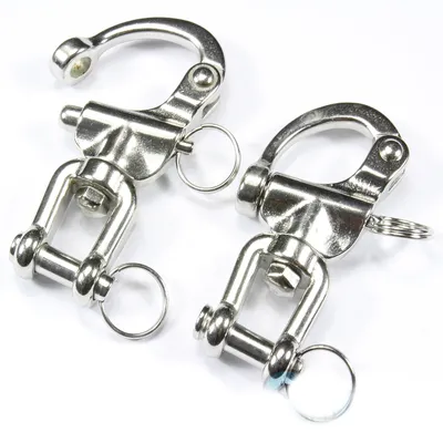 Produktbild von Schnappschäkel mit Wirbelgabel 70mm Edelstahl rostfrei Niro V4a
