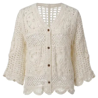 Immagine prodotto di Giacca da donna in maglia, marca ALEIDA, color beige, taglia XS