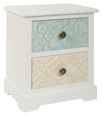 Produktbild von Weiße Kommode aus Holz mit Schubladen im Shabby Chic Stil (H50 x B42 x T32 cm)